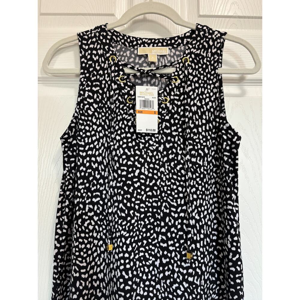 NWT Michael Kors Basic Black and White Animal Print Summer Dress